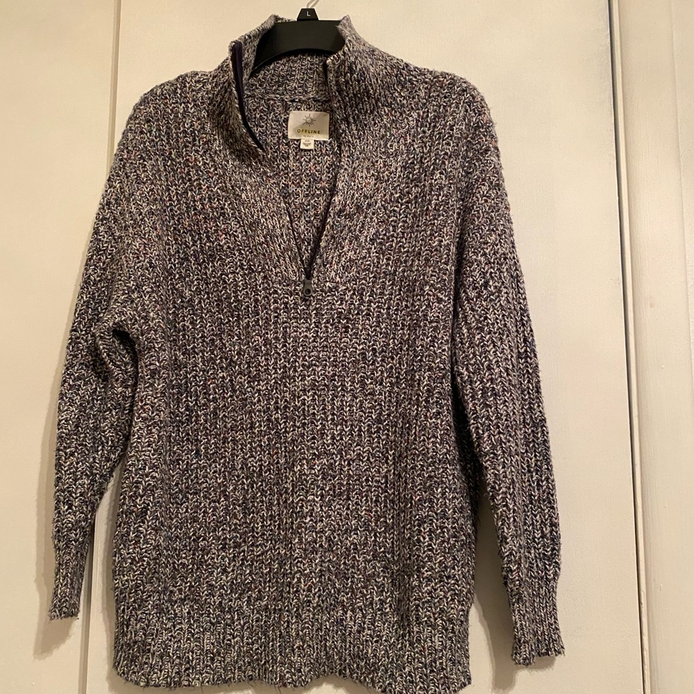 Offline Elegant Heathered Knit Turtleneck Chucky Cozy Women’s Sweater, Size S/P